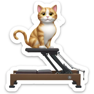 Cat doing pilates reformer sticker