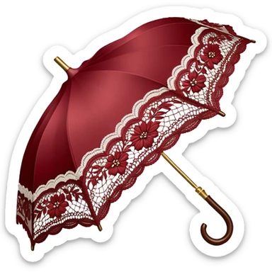 vintage lace umbrella dark red sticker