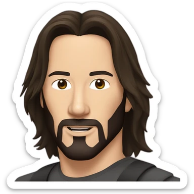 Keanu reeves with long hair and stubble sticker