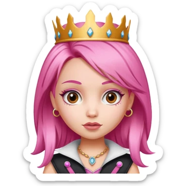 Queen Bratz girl pink hair sticker