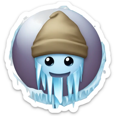 Frozen icicle moon with face  sticker