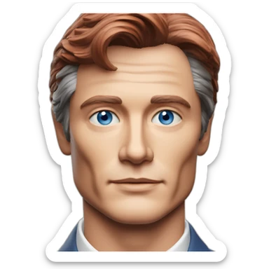 alain delon young space minister blue eyes neat red hair sticker