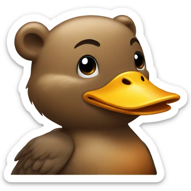 duck with a bear  sticker