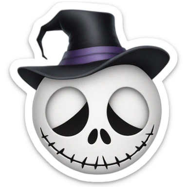 Jack Skellington face Tim Burton sticker