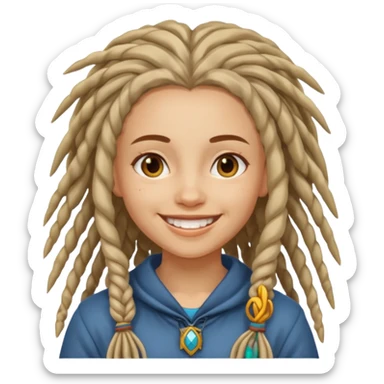 slavic girl with dreadlocks sticker