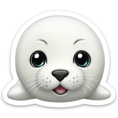 white baby seal plushie sticker