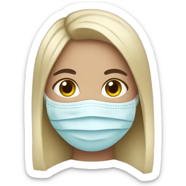 girl with face mask sticker