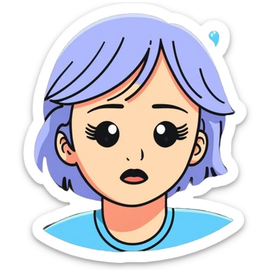 Sad woman crying with tears sticker