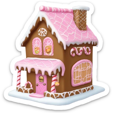 Pink Gingerbread house ￼ sticker