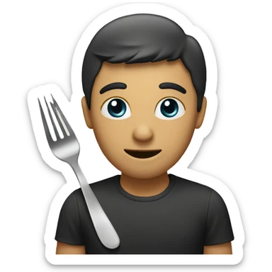 Person with fork and spoon  sticker