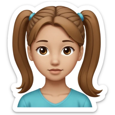 Девушка, светло русые, длинные волосы, собранные в хвост, серые глаза sticker