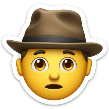 surprised person with hat with his back turned sticker