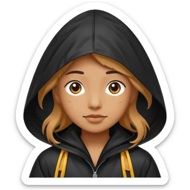 black Raincoat Pedestrian  sticker