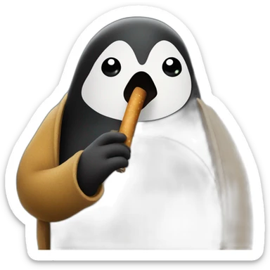 Un pingouin qui fume un cigare  sticker