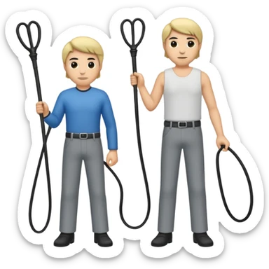 men with whips sticker