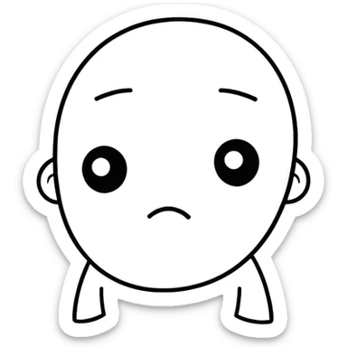 Sad face sticker