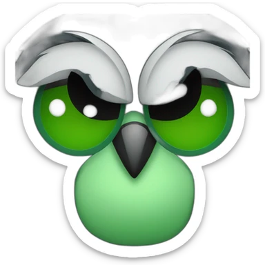black and green owl facepalm sticker