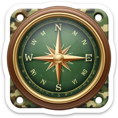 military compass with camouflage pattern sticker