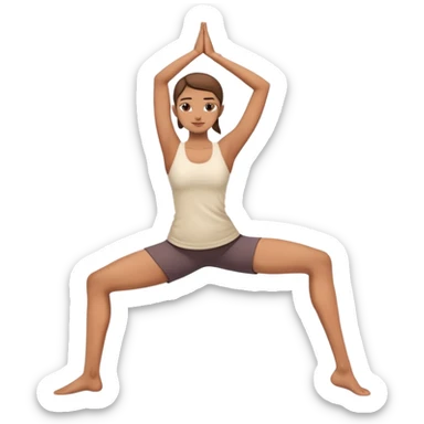 person in warrior yoga pose sticker