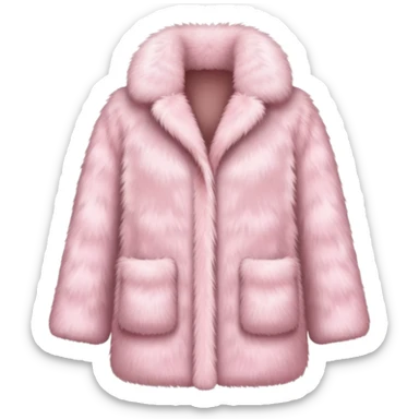 super realistic light pink fur coat isolated sticker