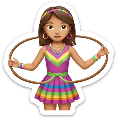 hula hoop at girl one arm sticker