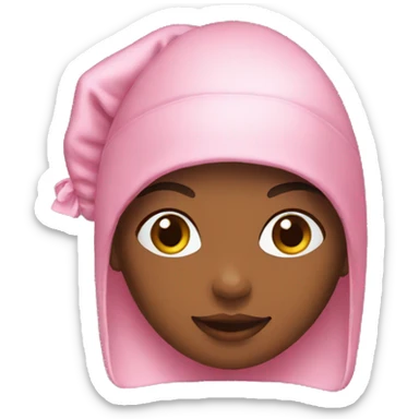 girl emoji wearing silk bonnet sticker