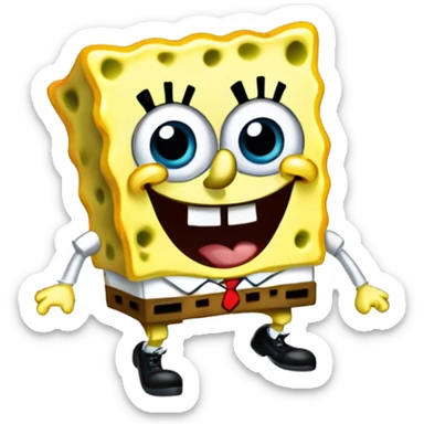 Cartoonish SpongeBob cute and happy SpongeBob SquarePants  sticker
