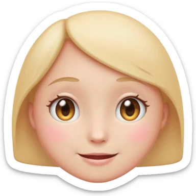 “Pastel round emoji with shy sparkling eyes, gentle blush, trembling smile, hidden heart, soft glow—expressing quiet love, vulnerability, and tender emotions no hair sticker