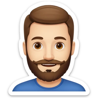 the man with a beard only on his chin sticker