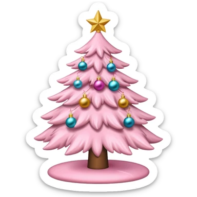 an aesthetic baby pink  christmas tre sticker