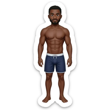 Black American man swim brief muscle with feet  sticker