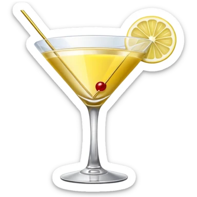 golden elegant cocktail in martini glass sticker