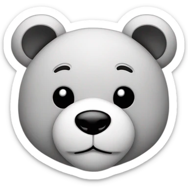Black and white teddy bear head sticker