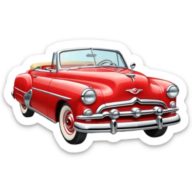 1950s convertible illustration sticker