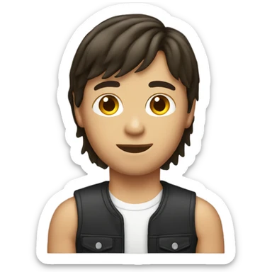 brunette boy w mullet sticker