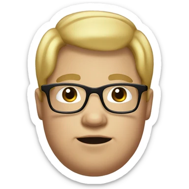 FAT Boy with Glasses and blond hair sticker