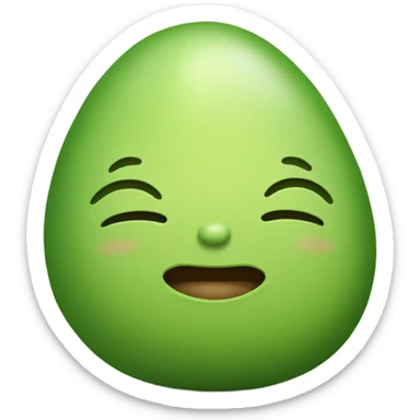 Generate a sleeping avocado emoji with a nightcap, symbolizing good sleep for proper nutrition. sticker