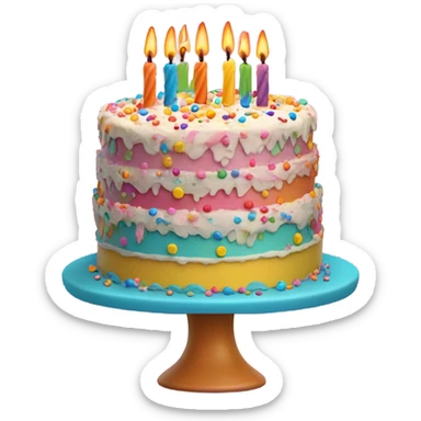 Birthday cake sticker