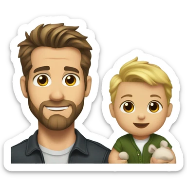 Ryan Reynolds and a baby sticker