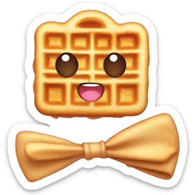 kawaii waffle bow syrup sticker