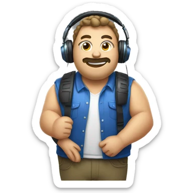 big chunky streamer with headphones sticker