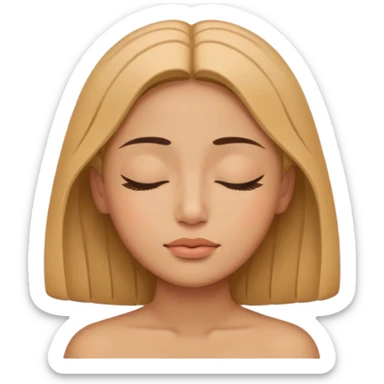 serene face with closed eyes symbolizing quiet reflection and identity sticker