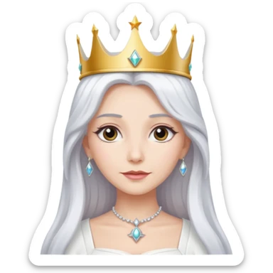 The Good Witch from The Land of Oz with long white hair, white outfit and crown sticker