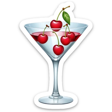 martini glass with cherry decoration sticker