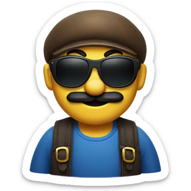 Mario with sunglasses sticker