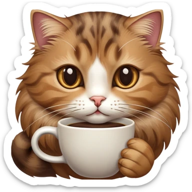 Katze mit Kaffee  sticker