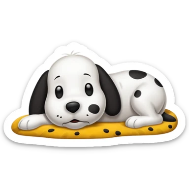 Snoopy acostado en el suelo  sticker