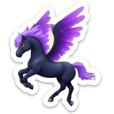 space dark flying horse sticker