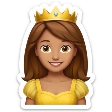Princess daisy yelllow dress standing with brown hair  sticker