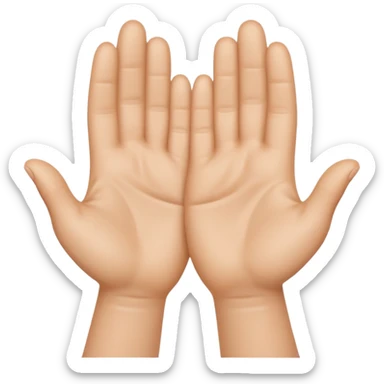 Emoji icon of open hands facing up, soft realistic skin texture, smooth shading, minimal details, centered composition sticker